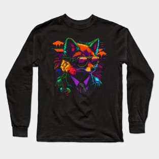 The Vaporwave Fox Long Sleeve T-Shirt